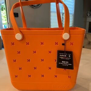 Hurley  Orange Rubber Silicone Light  shoulder  beach Bag Waterproof medıum